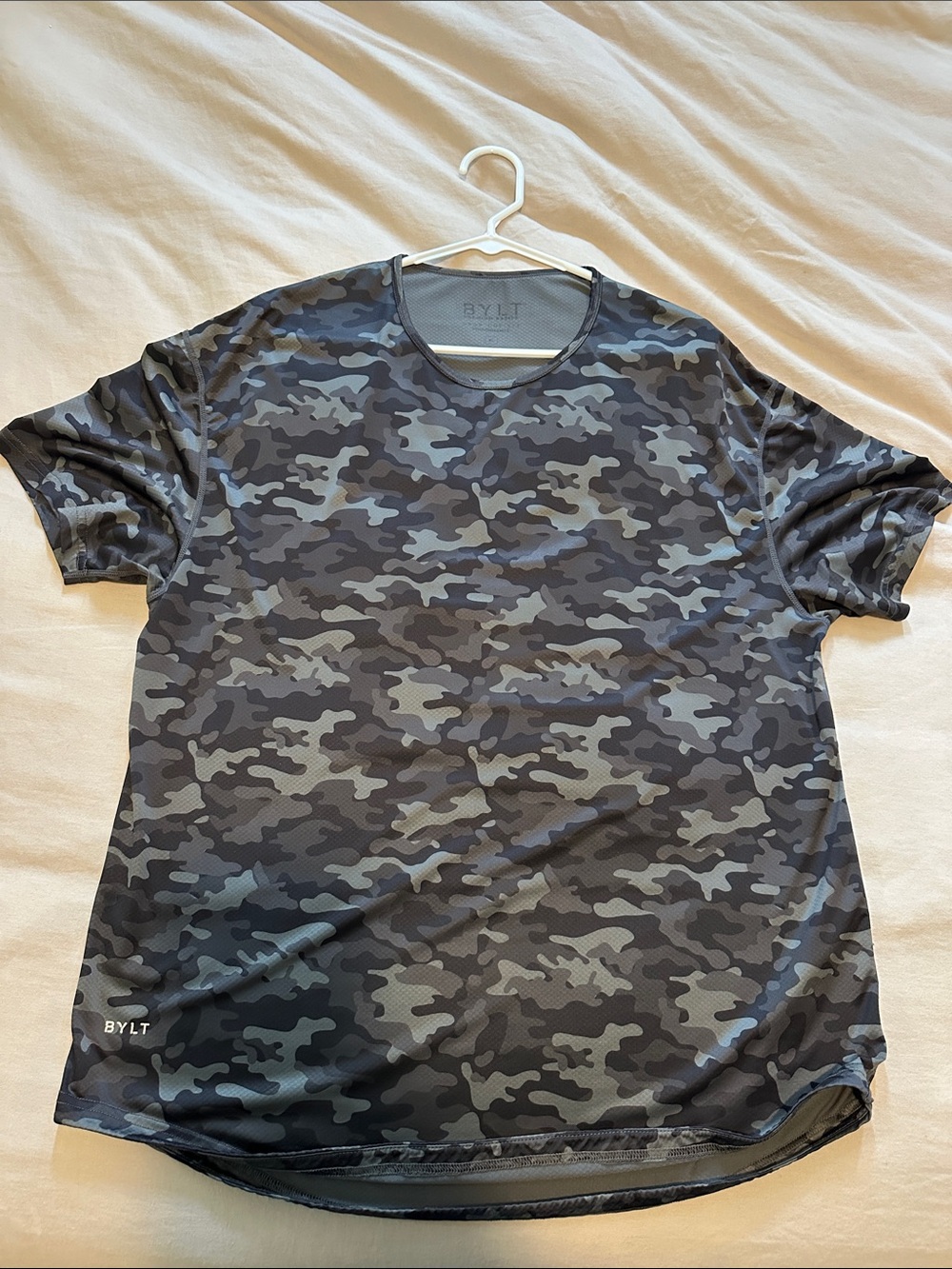 BYLT Basics Men's Grey Camo Short Sleeve Tee